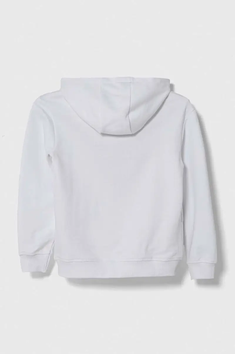 felpa in cotone bambino/a colore bianco con cappuccio con applicazione miniatura 2