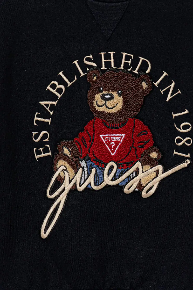 felpa in cotone bambino/a colore blu navy con applicazione H5YJ00 KAX74 miniatura 3