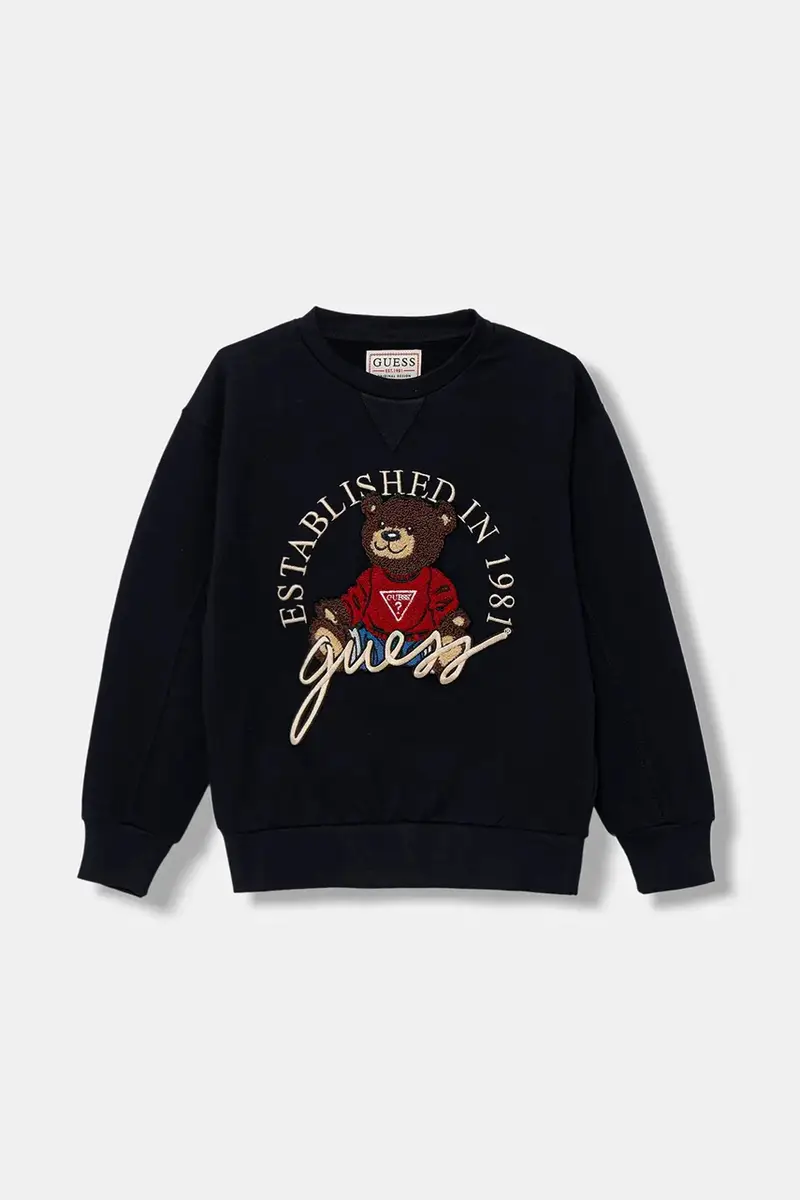 felpa in cotone bambino/a colore blu navy con applicazione H5YJ00 KAX74