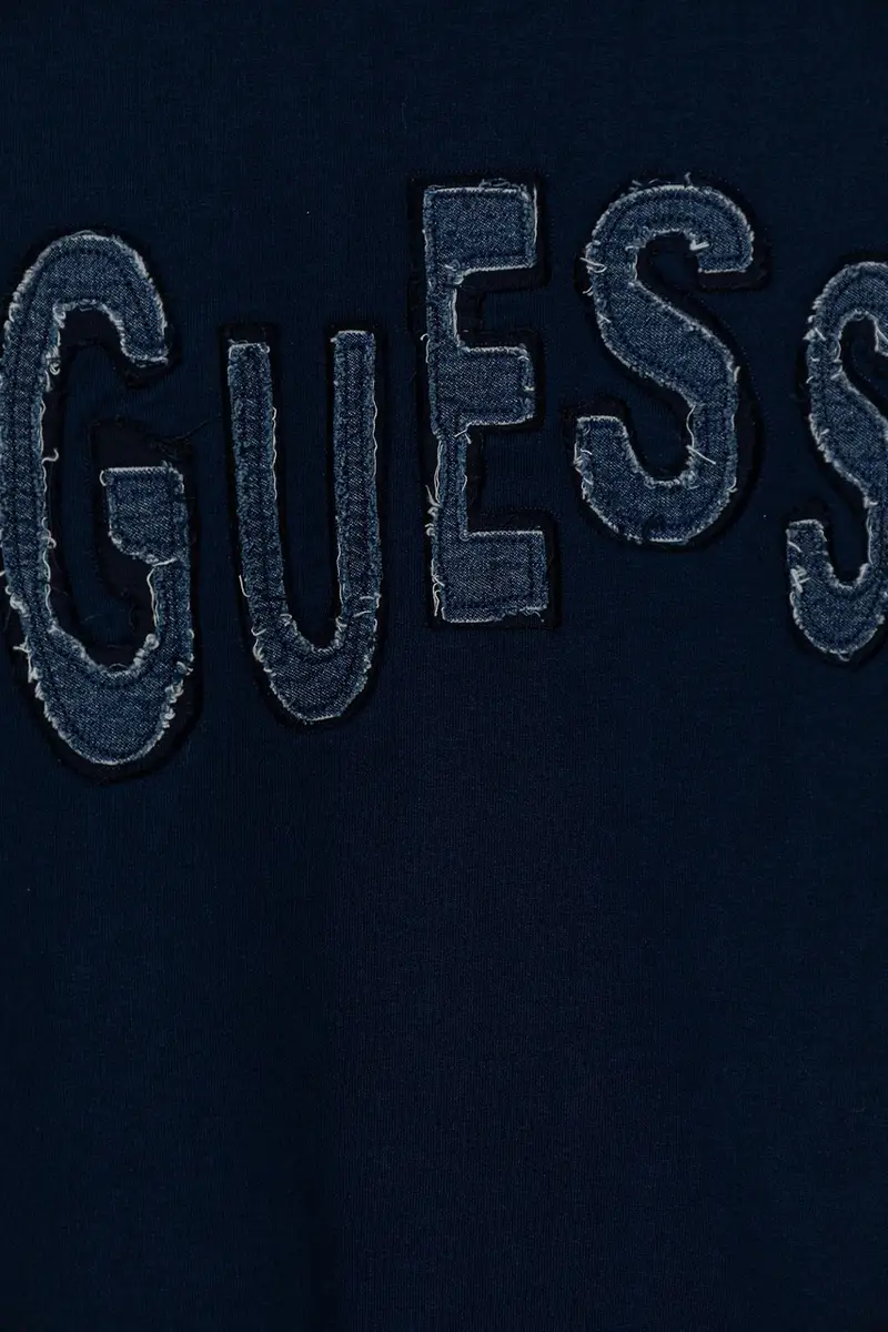felpa in cotone bambino/a colore blu navy con applicazione L5BQ02 KAD74 miniatura 3