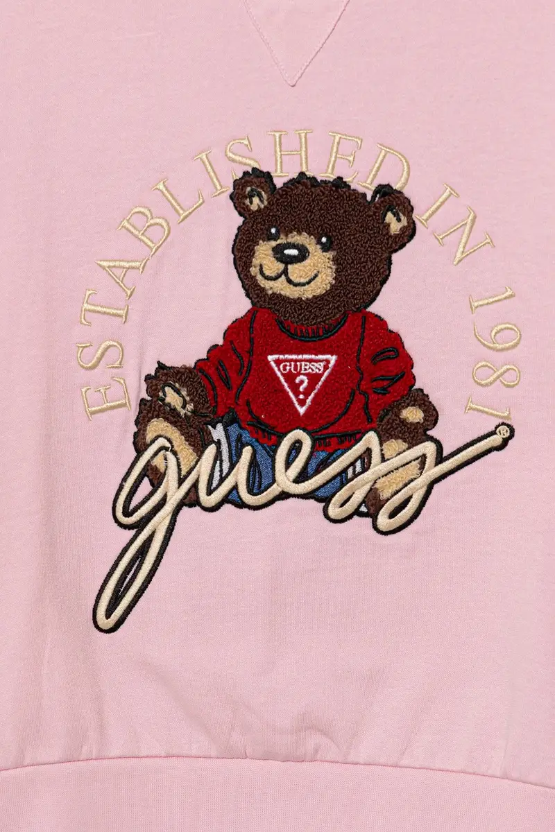 felpa in cotone bambino/a colore rosa con applicazione H5YJ00 KAX74 miniatura 3