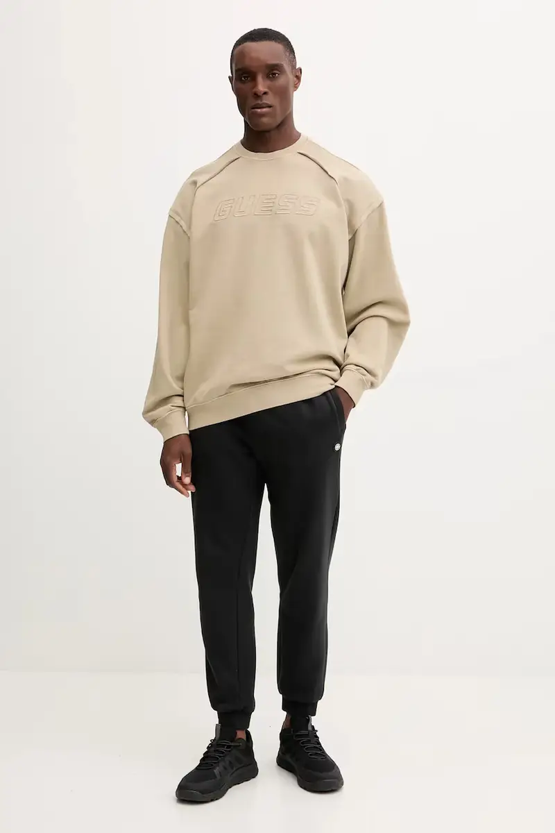 felpa in cotone LASI uomo colore verde con applicazione Z5BQ09 KCE91 miniatura 2