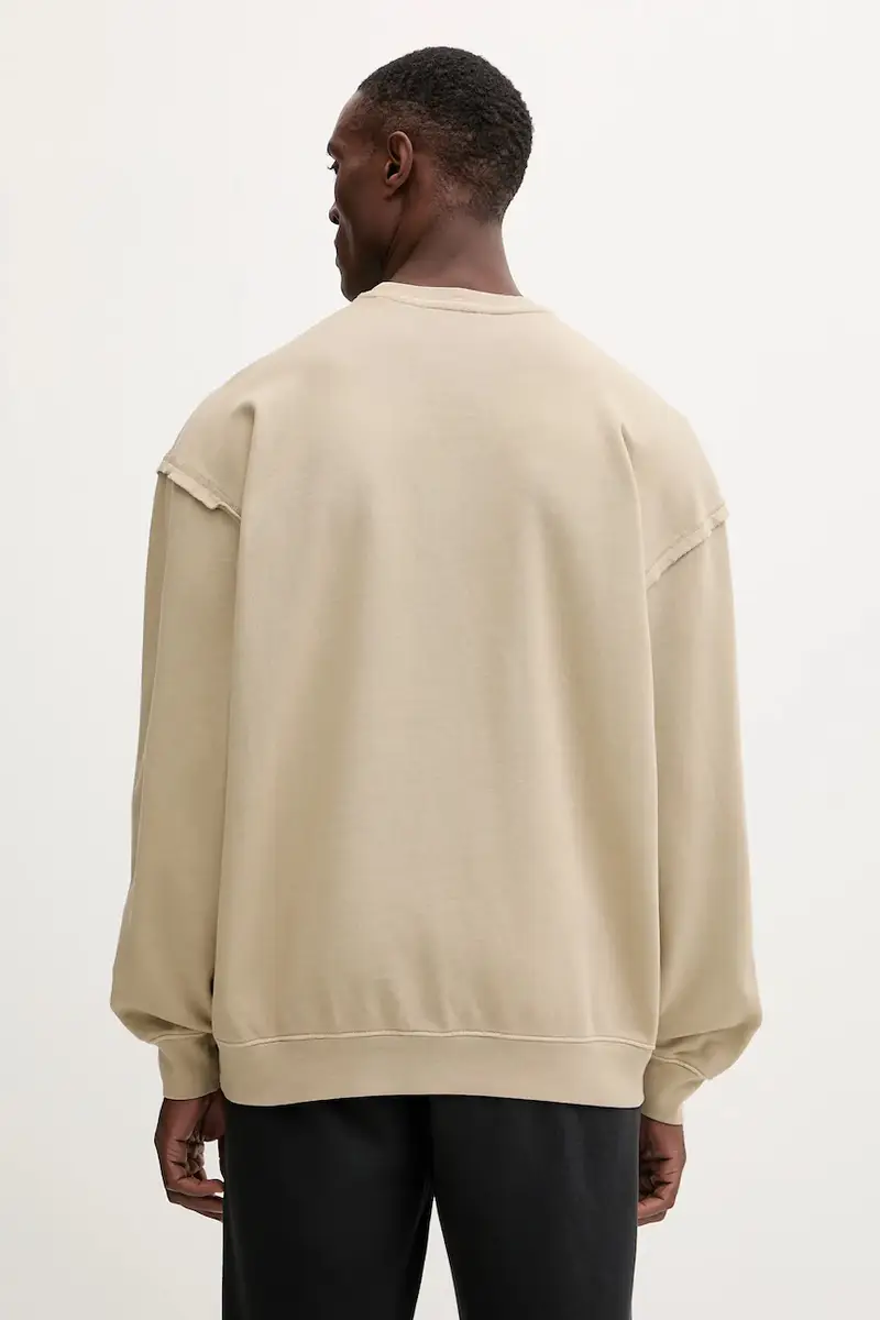 felpa in cotone LASI uomo colore verde con applicazione Z5BQ09 KCE91 miniatura 3