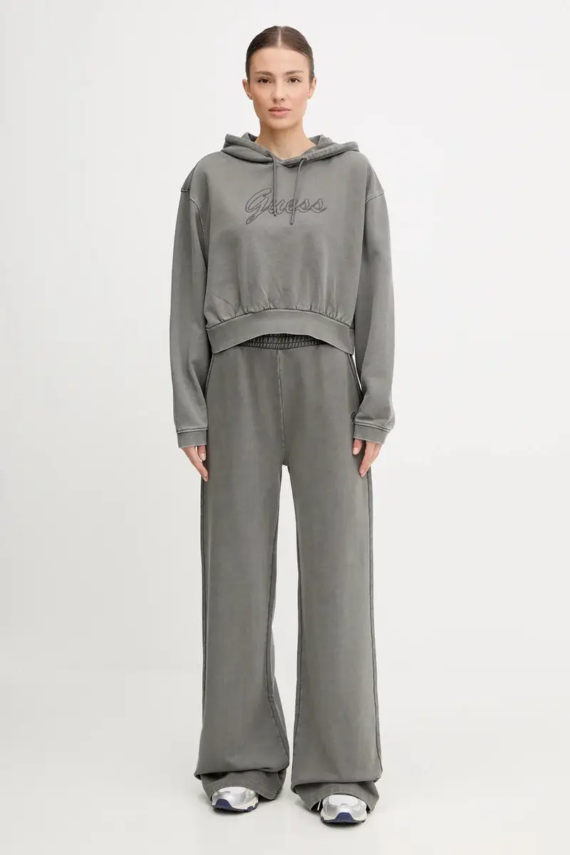 felpa in cotone MISTY donna colore grigio con cappuccio V5RQ16 KCOS1 miniatura 2