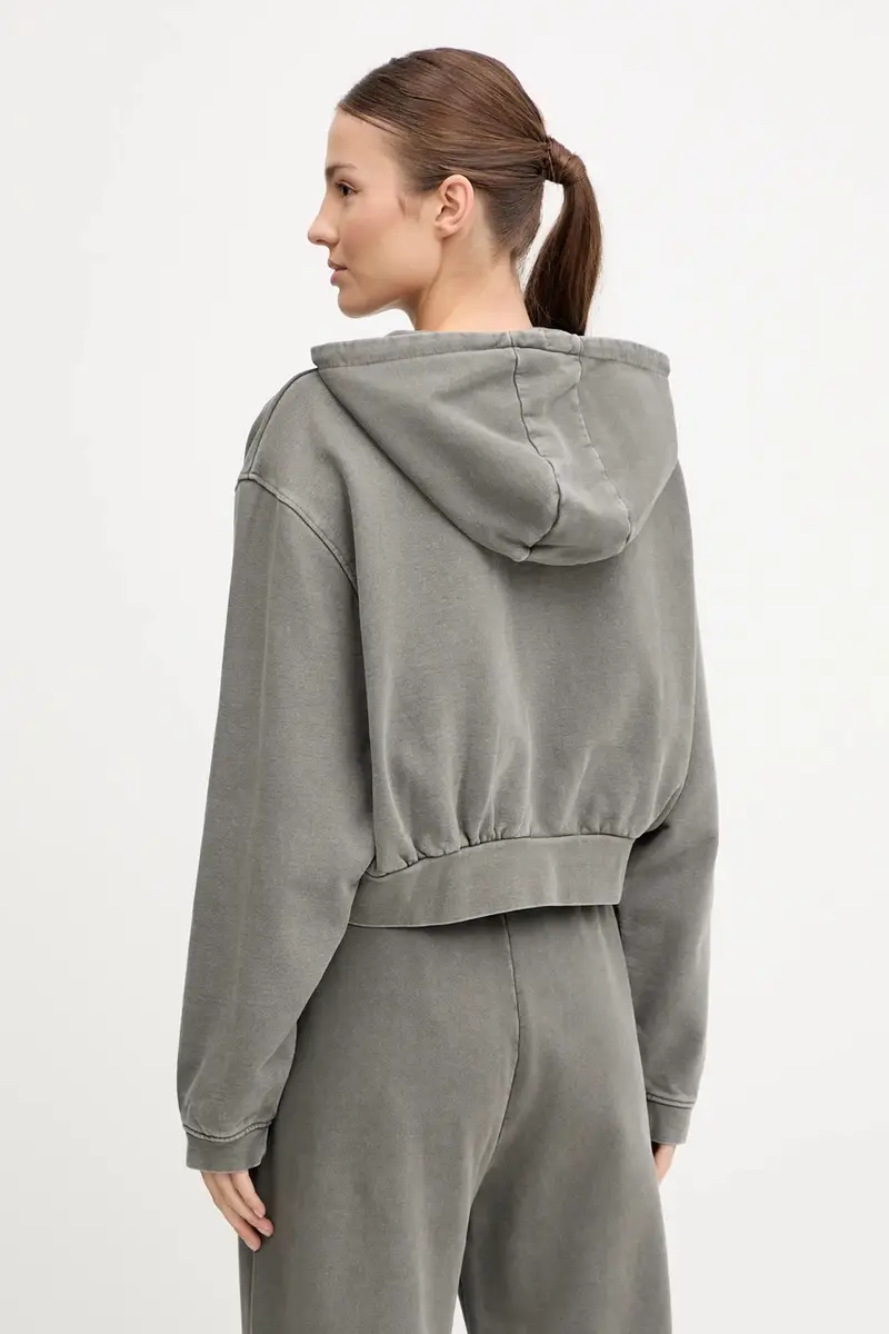 felpa in cotone MISTY donna colore grigio con cappuccio V5RQ16 KCOS1 miniatura 3