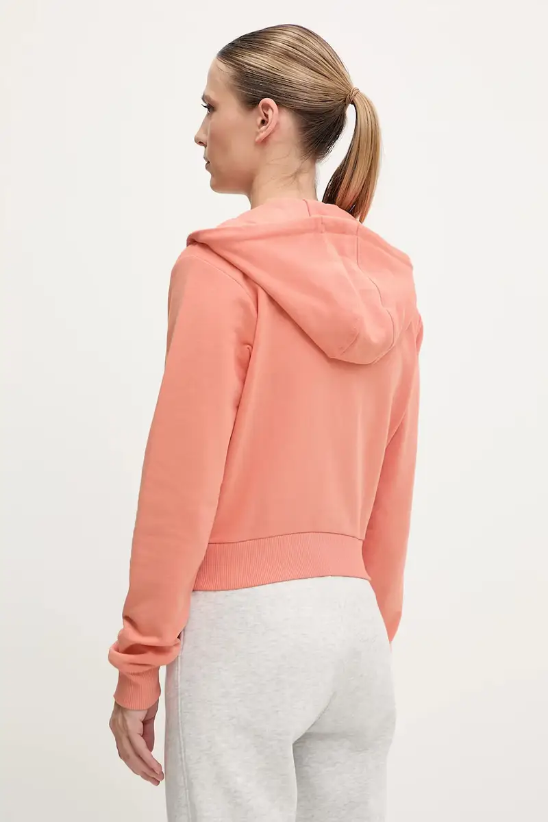 felpa in cotone PRIMULA donna colore arancione con cappuccio con applicazione V5GQ10 KCRP0 miniatura 3