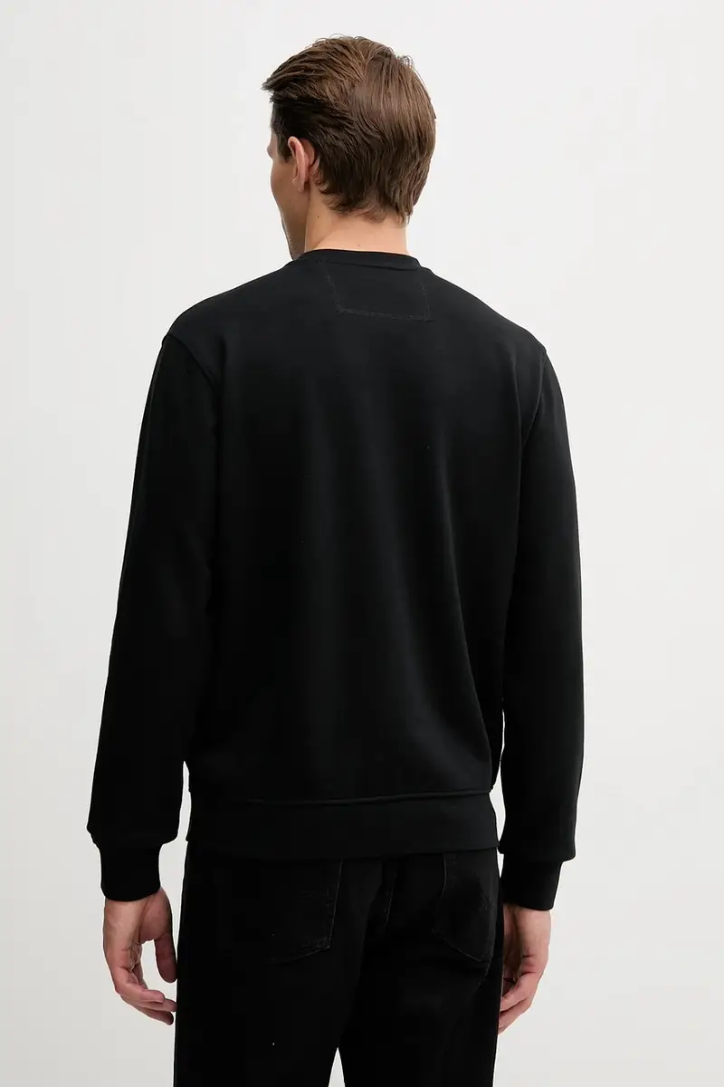 felpa in cotone uomo colore nero M5YQ05 K68I4 miniatura 3