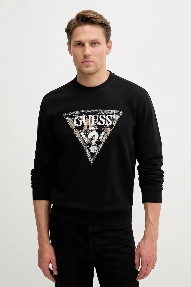 felpa in cotone uomo colore nero M5YQ05 K68I4