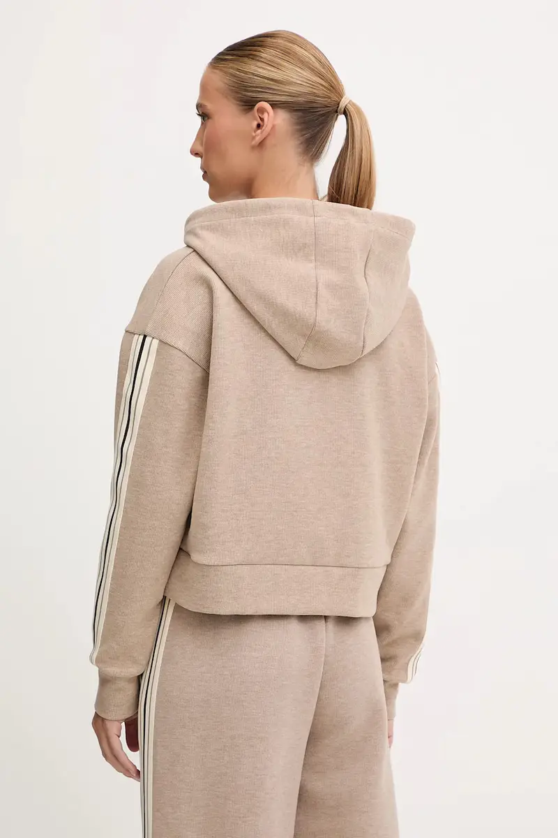 felpa in misto lana MURIEL donna colore beige con cappuccio con applicazione V5BQ14 KCX52 miniatura 3