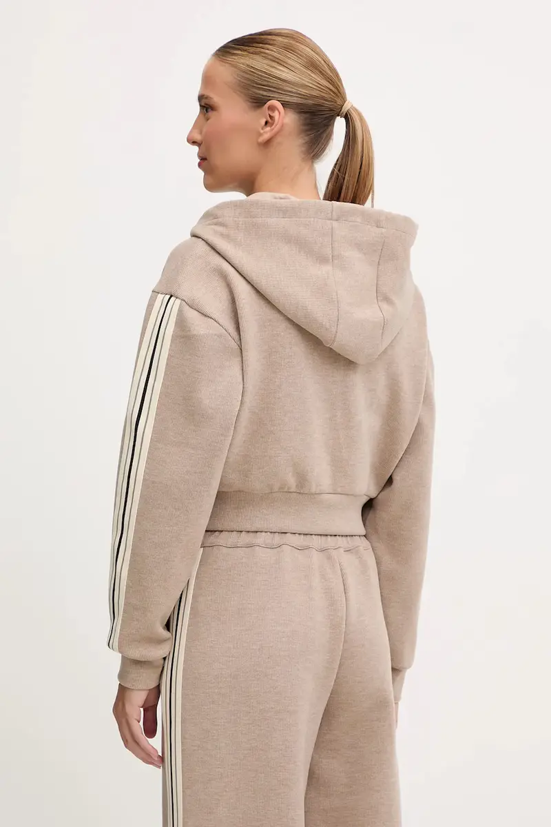 felpa in misto lana MURIEL donna colore beige con cappuccio con applicazione V5BQ17 KCX52 miniatura 3