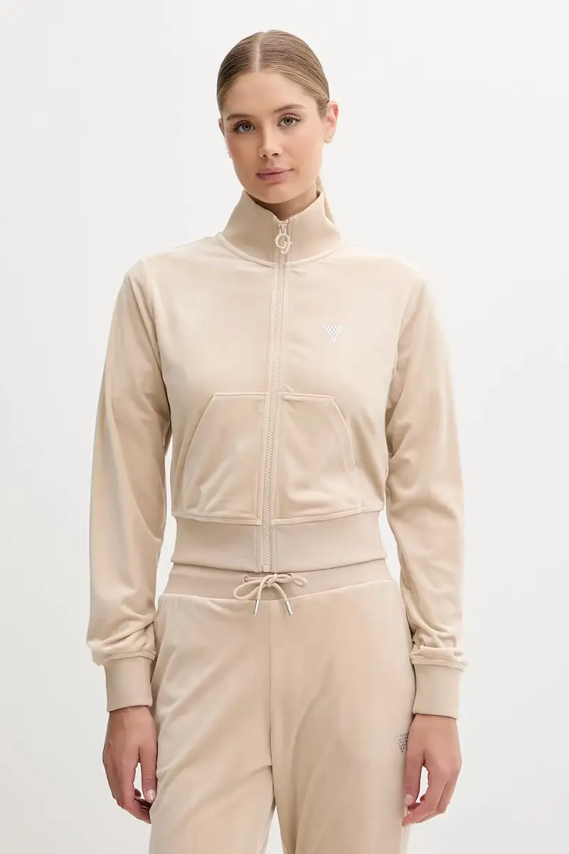 felpa in velluto COUTURE donna colore beige V3BQ22 K0232