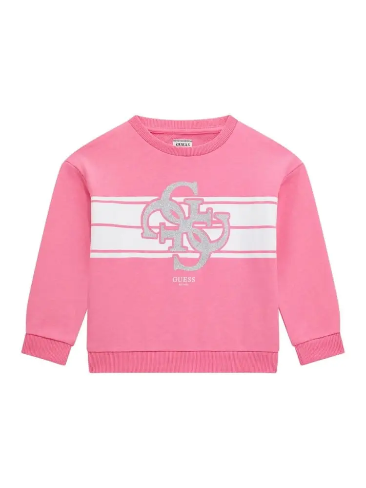 felpa infant/kids fuxia girocollo con logo 4g davanti