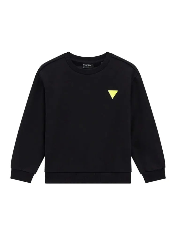 felpa infant/kids in cotone nera con logo sul retro