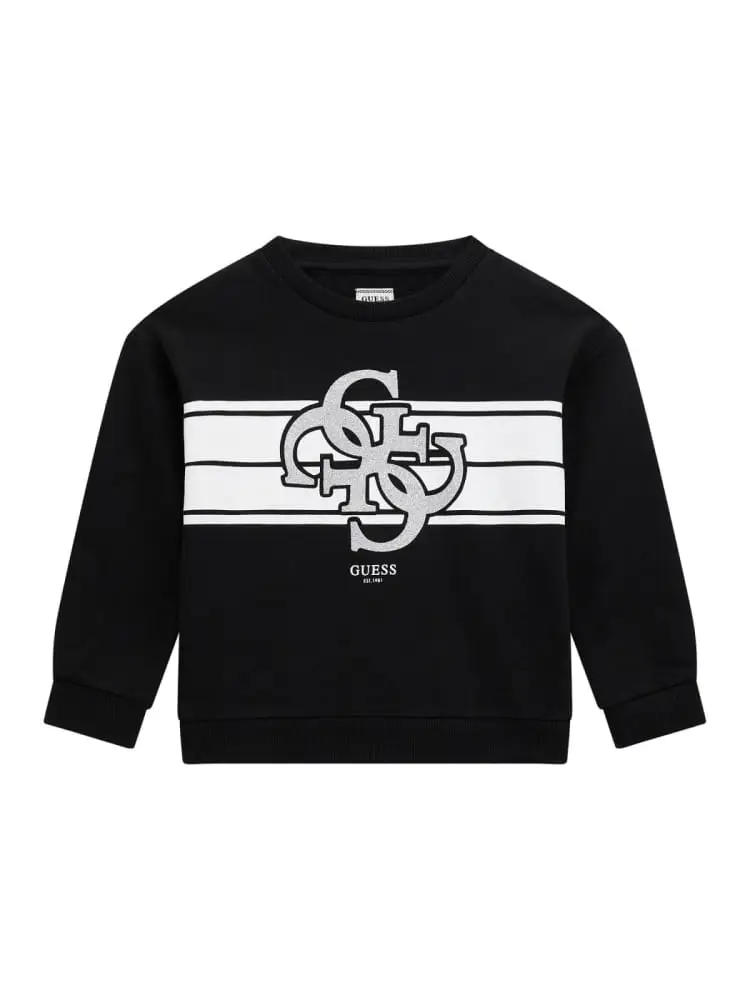 felpa infant/kids nero girocollo con logo 4g davanti