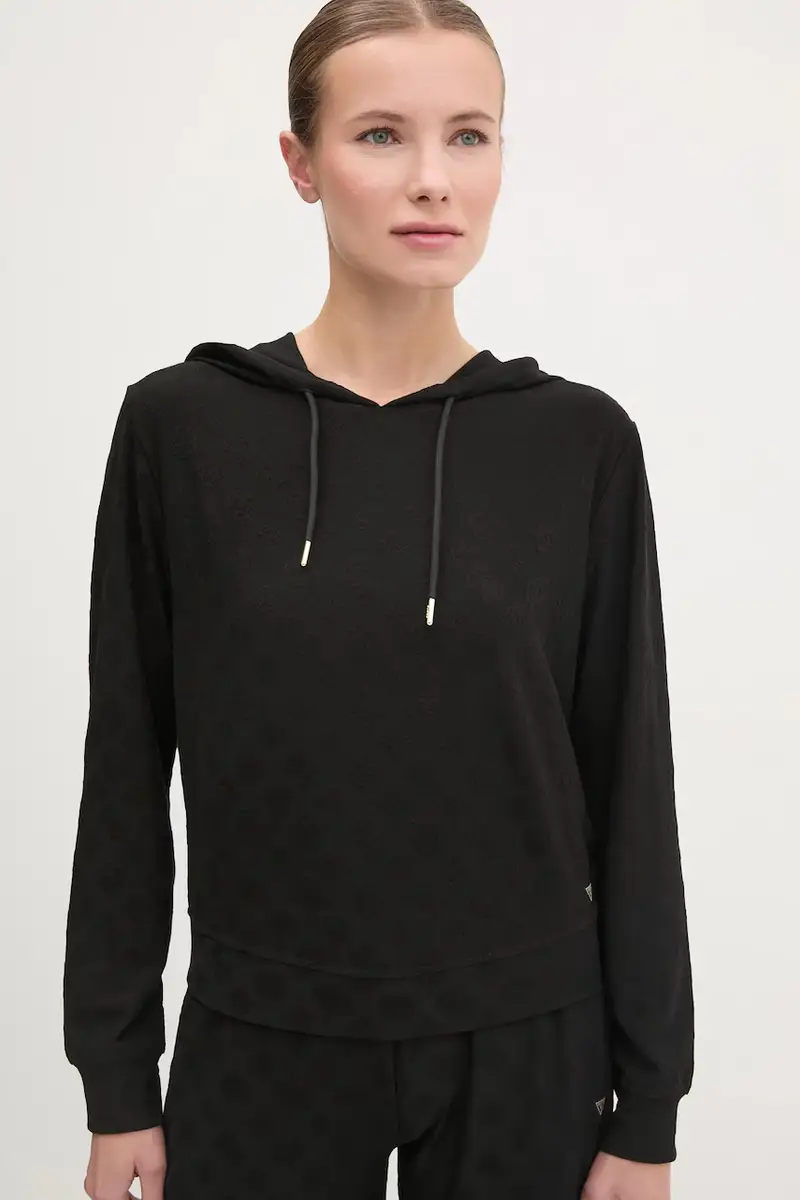 felpa MONICA donna colore nero con cappuccio V5RQ21 KCLG2