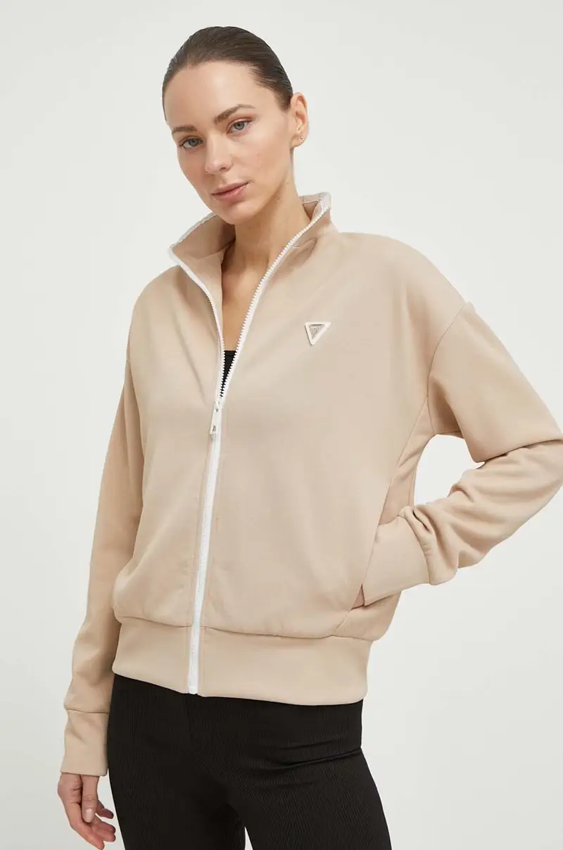 felpa MYLAH donna colore beige con applicazione V4GQ02 KBFB2