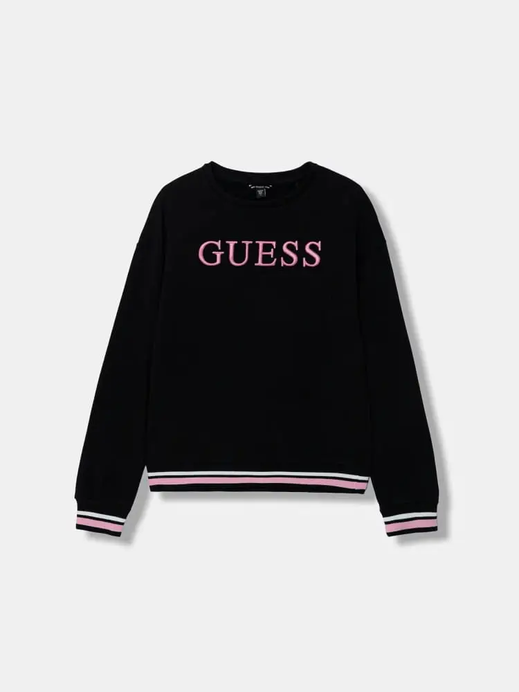 felpa nera bambina con logo