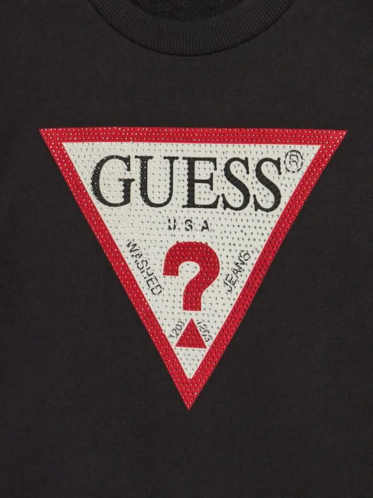 felpa nera bambina maxi logo miniatura 2