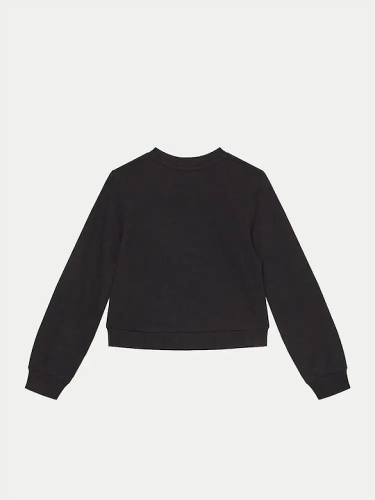 felpa nera bambina maxi logo miniatura 3