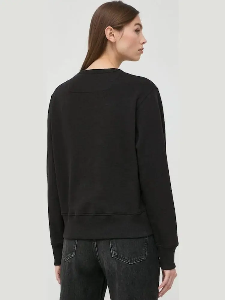 felpa nera donna con logo miniatura 3