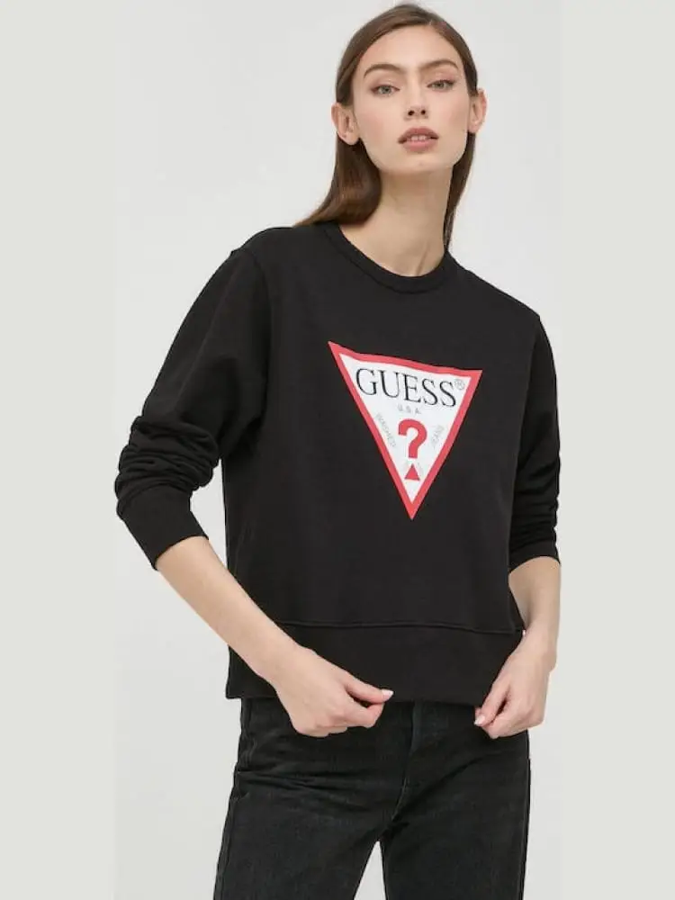 felpa nera donna con logo