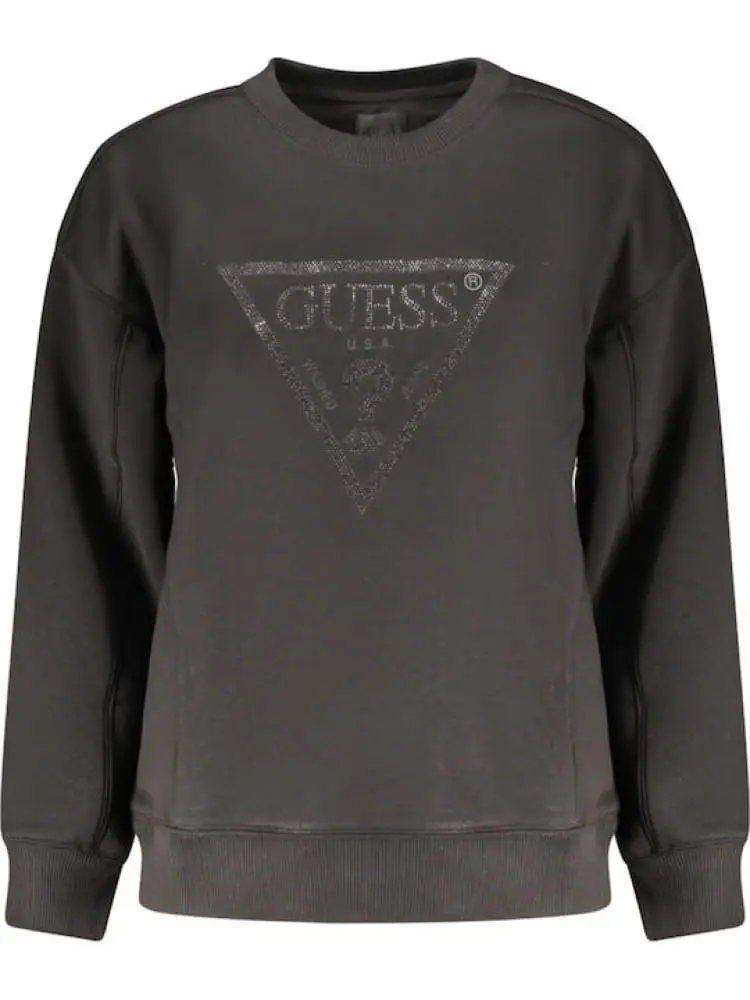 felpa nera donna con logo