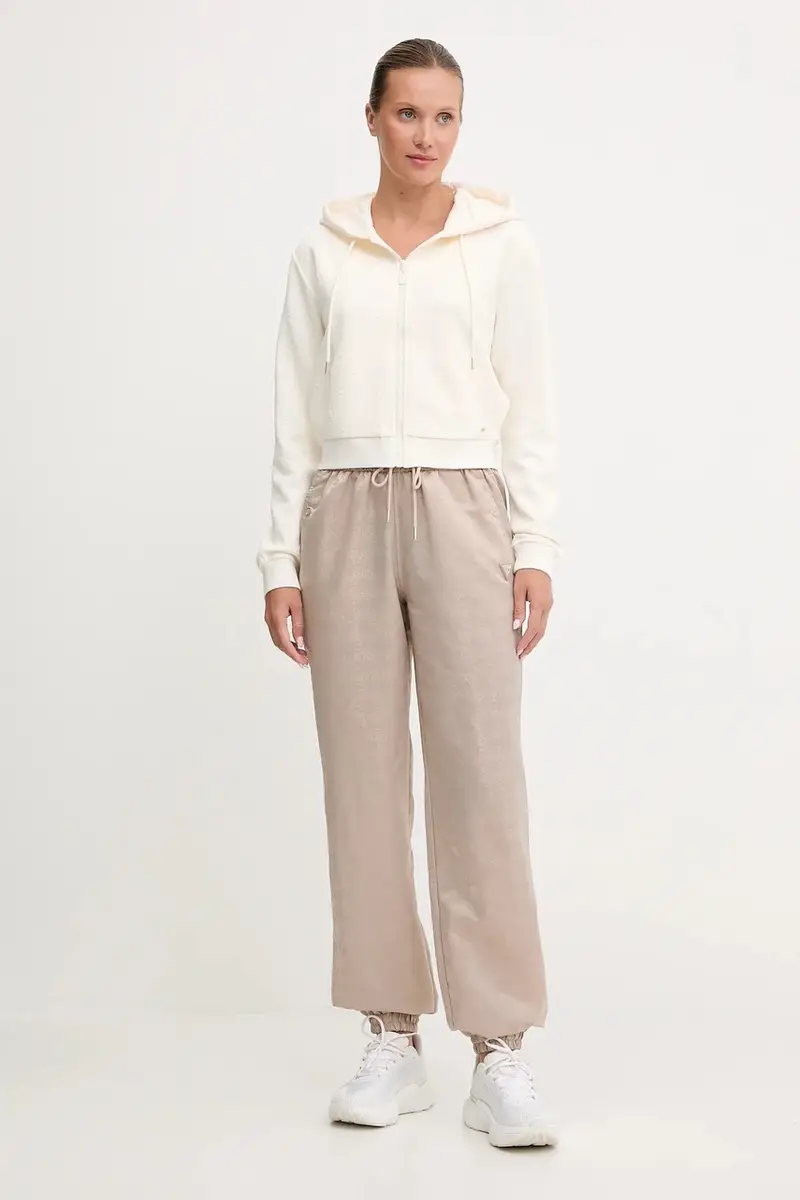 felpa PEONY donna colore beige con cappuccio V5YQ06 KBSL2 miniatura 2