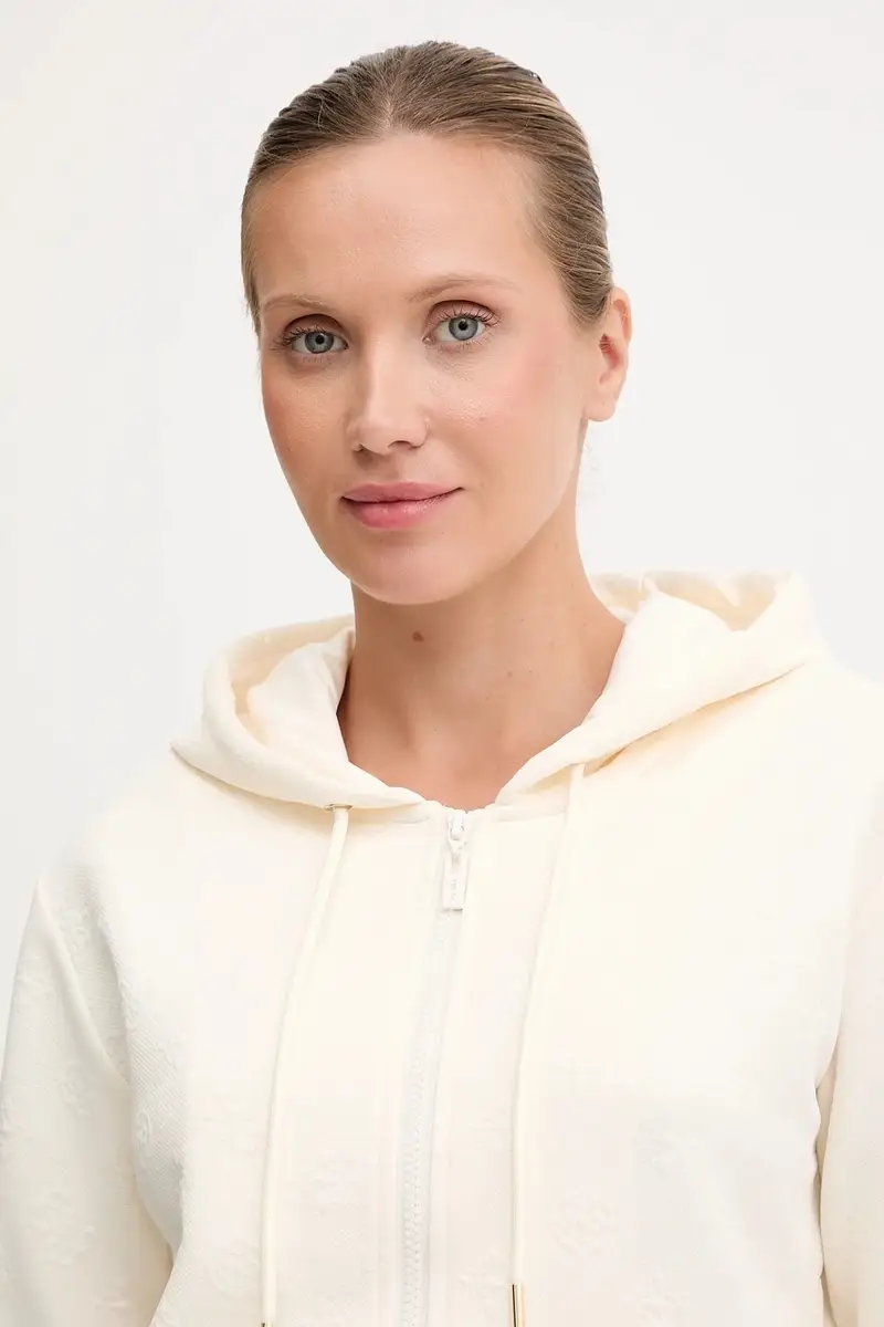 felpa PEONY donna colore beige con cappuccio V5YQ06 KBSL2 miniatura 4