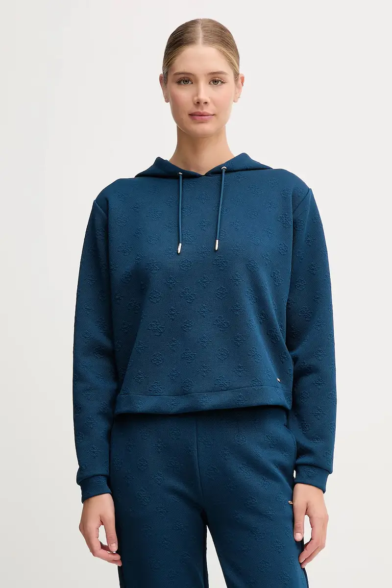 felpa PEONY donna colore blu con cappuccio V5YQ04 KBSL2