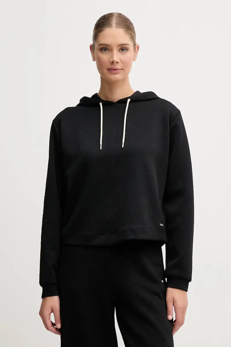 felpa PEONY donna colore nero con cappuccio V5YQ04 KBSL2