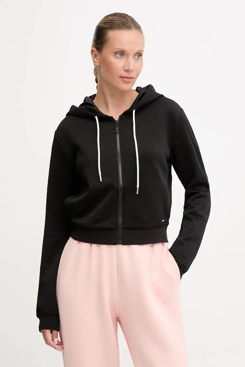 felpa PEONY donna colore nero con cappuccio V5YQ06 KBSL2