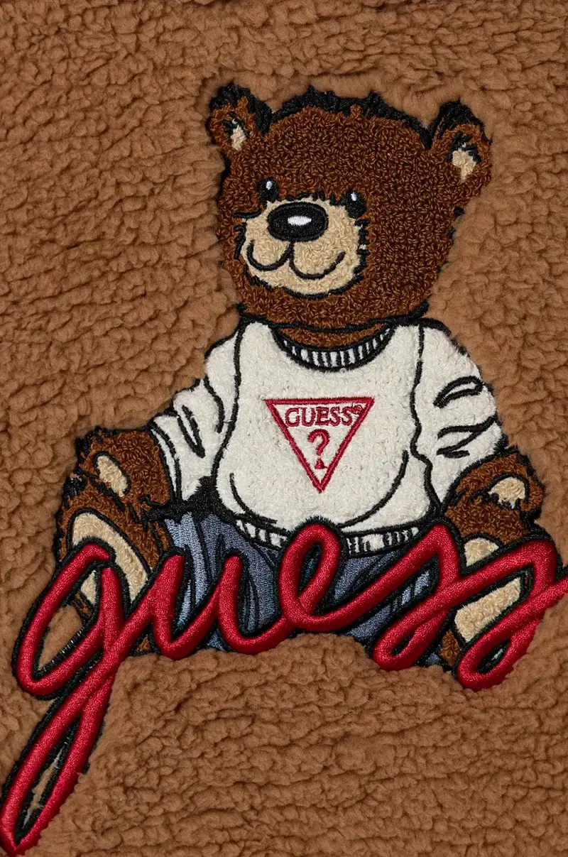 felpa per bambini colore marrone con cappuccio con applicazione H4BJ08 WGIQ0 miniatura 3