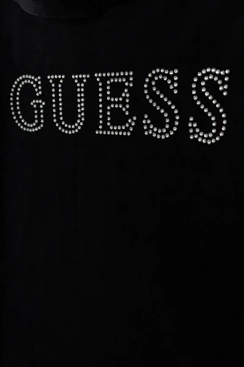 felpa per bambini colore nero con cappuccio con applicazione J4YQ27 K0232 miniatura 3