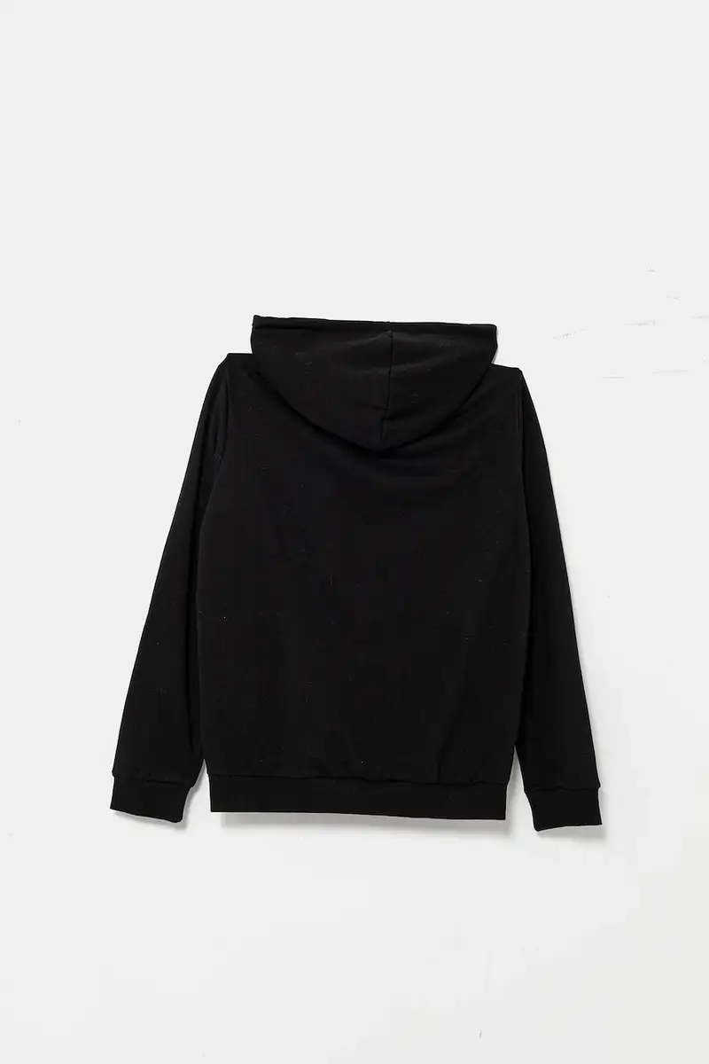 felpa per bambini colore nero con cappuccio L5BQ00 KCKF2 miniatura 2