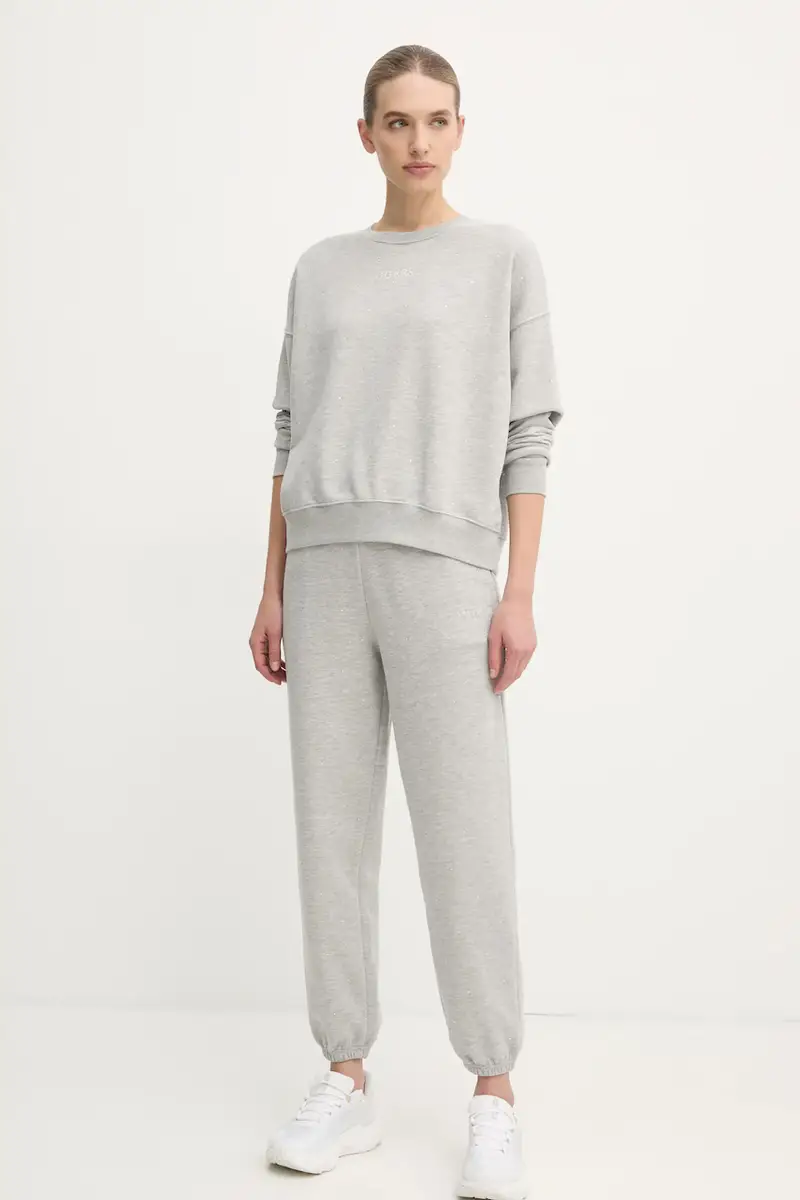 felpa RHINESTONES donna colore grigio con applicazione V5RQ08 KCLJ0 miniatura 2