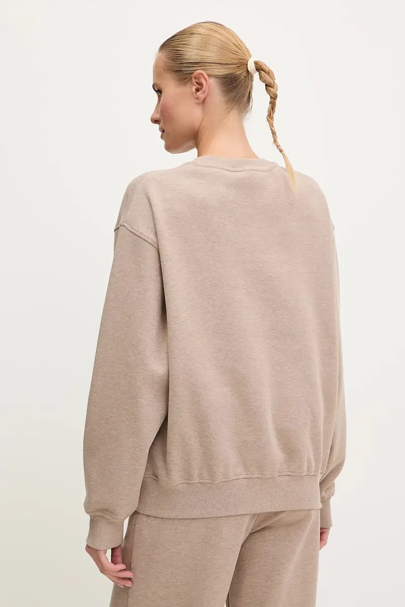 felpa ROBERTA donna colore beige con applicazione V5RQ12 KC3D2 miniatura 3