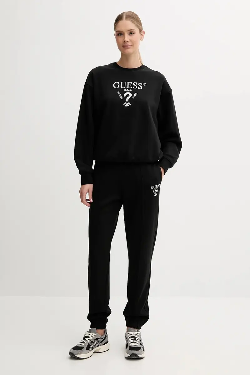 felpa ROBERTA donna colore beige con applicazione V5RQ12 KC3D2 Nero miniatura 2