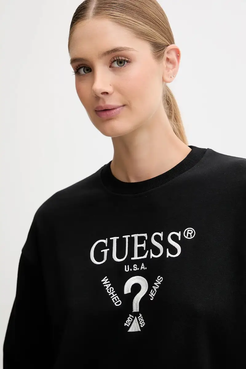 felpa ROBERTA donna colore beige con applicazione V5RQ12 KC3D2 Nero miniatura 4