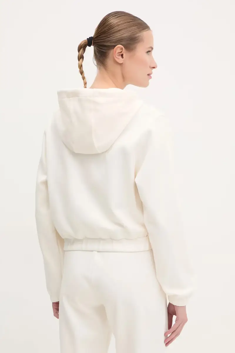 felpa ROBERTA donna colore beige con cappuccio con applicazione V5RQ20 KC3D2 miniatura 3