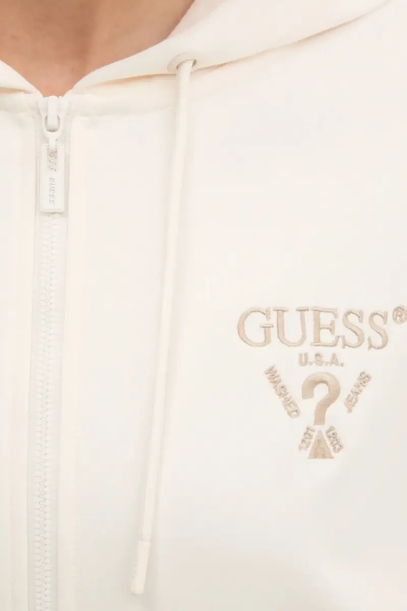 felpa ROBERTA donna colore beige con cappuccio con applicazione V5RQ20 KC3D2 miniatura 5