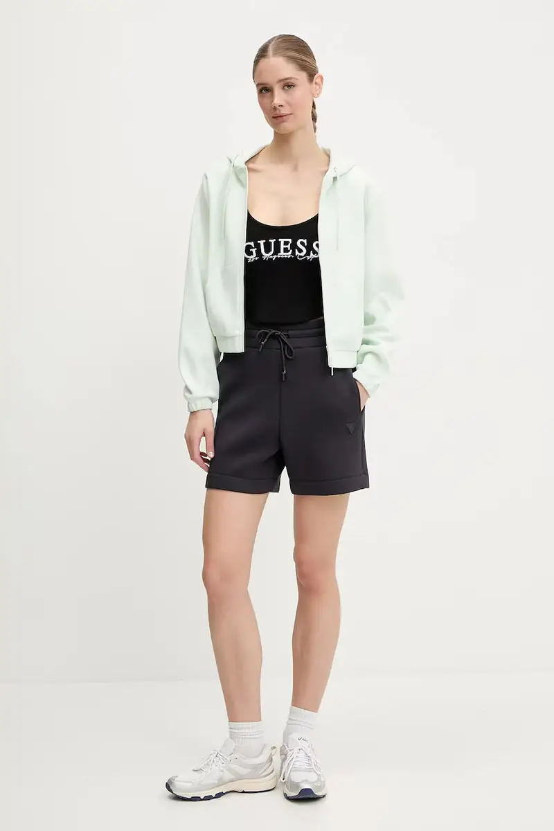 felpa ROBERTA donna colore marrone con cappuccio con applicazione V5RQ20 KC3D2 Verde miniatura 2