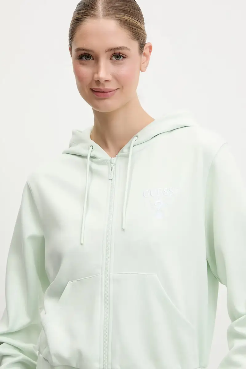 felpa ROBERTA donna colore marrone con cappuccio con applicazione V5RQ20 KC3D2 Verde miniatura 4