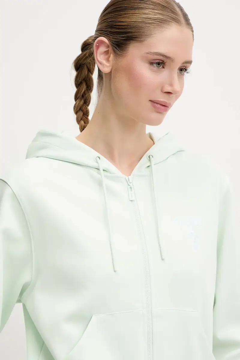 felpa ROBERTA donna colore marrone con cappuccio con applicazione V5RQ20 KC3D2 Verde miniatura 5