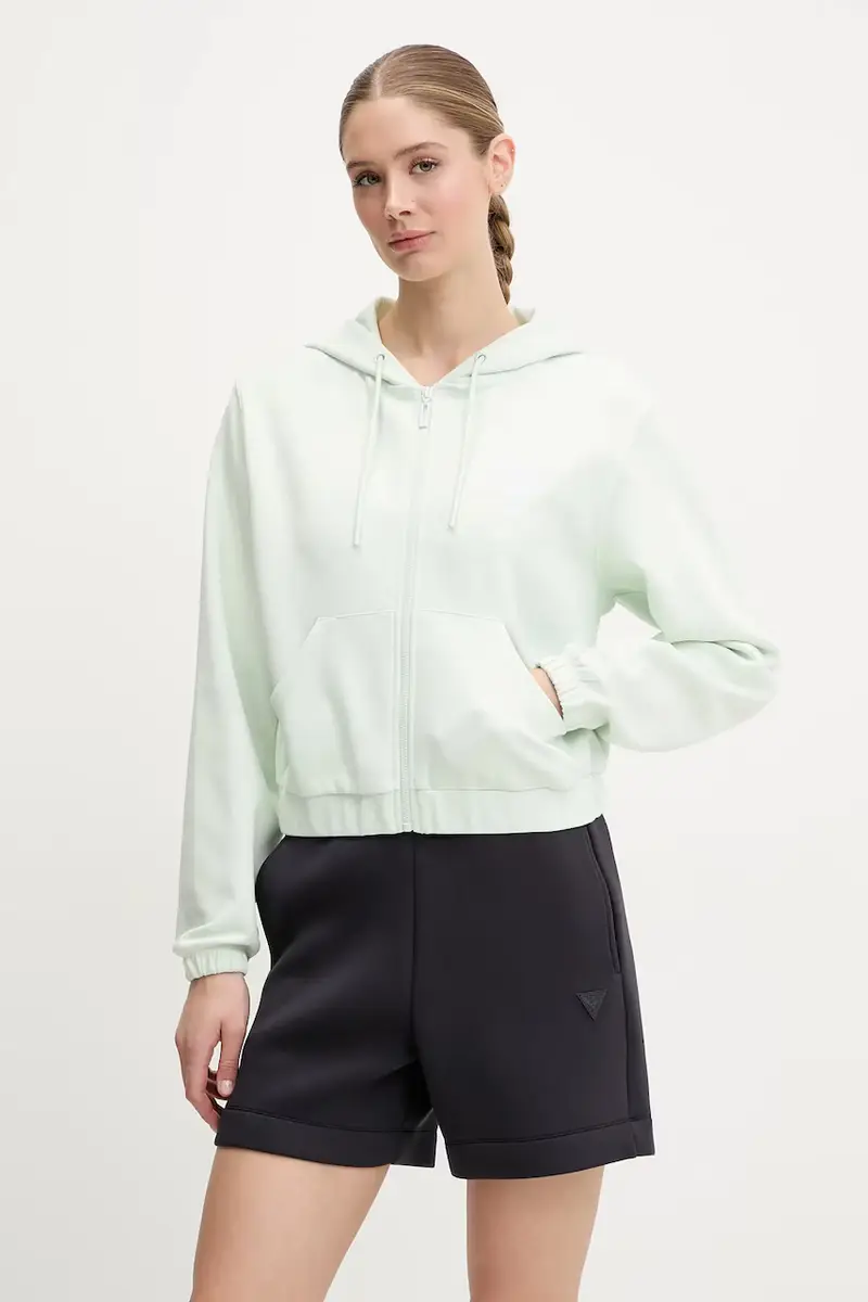 felpa ROBERTA donna colore marrone con cappuccio con applicazione V5RQ20 KC3D2 Verde