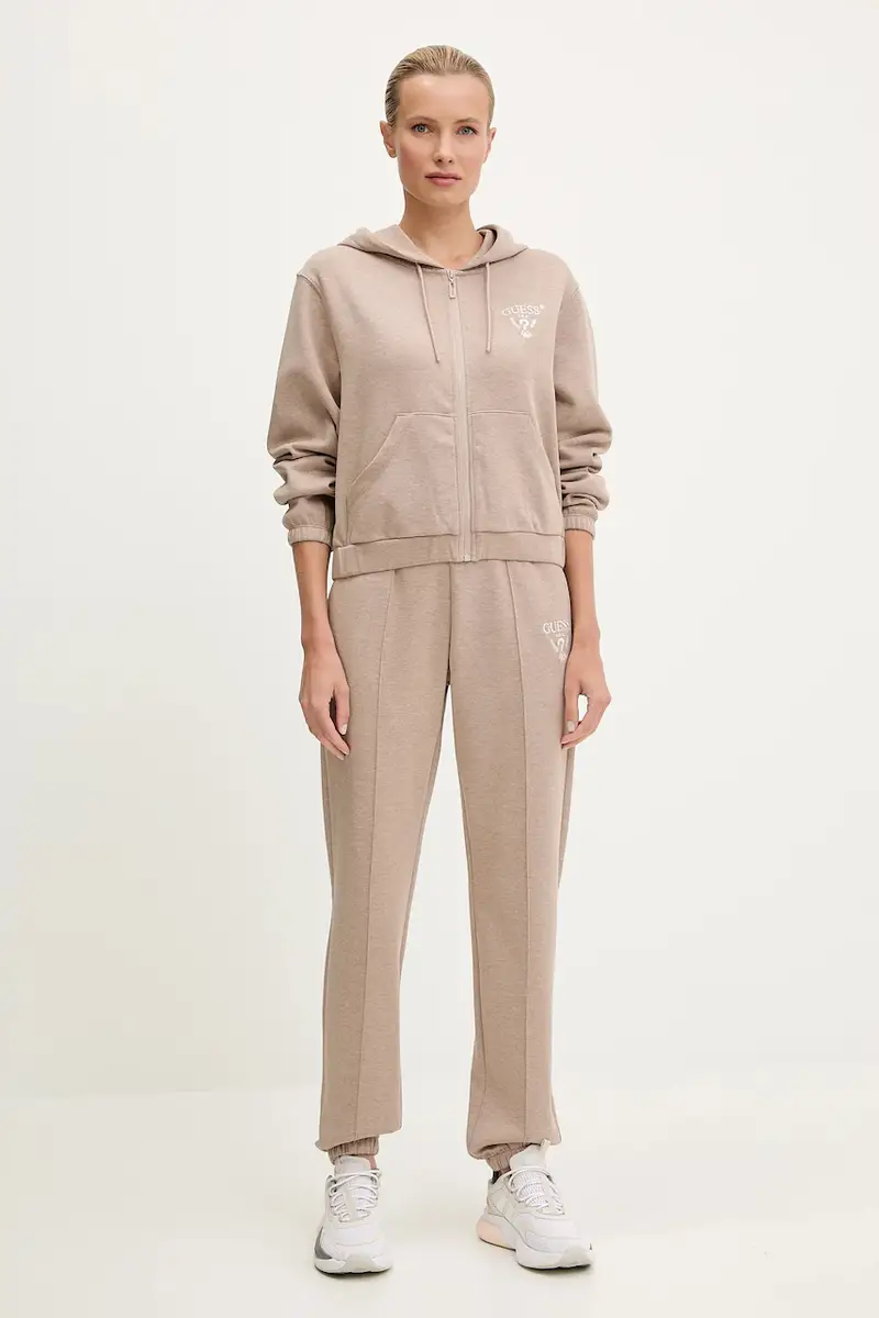 felpa ROBERTA donna colore nero con cappuccio con applicazione V5RQ20 KC3D2 Marrone miniatura 2