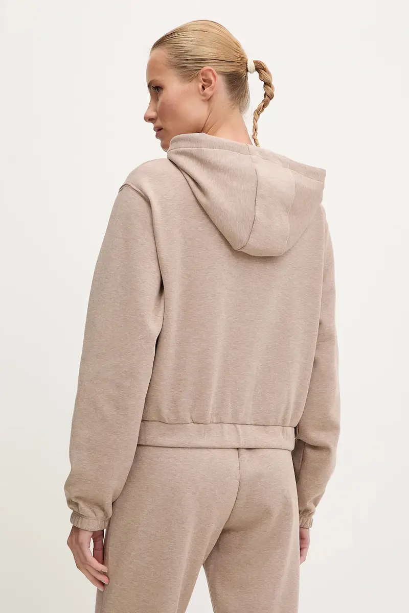 felpa ROBERTA donna colore nero con cappuccio con applicazione V5RQ20 KC3D2 Marrone miniatura 3