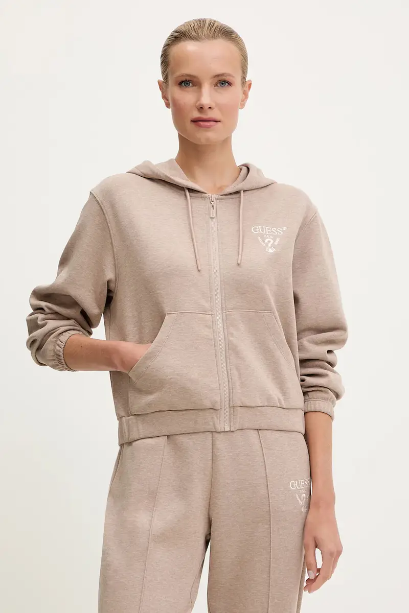 felpa ROBERTA donna colore nero con cappuccio con applicazione V5RQ20 KC3D2 Marrone