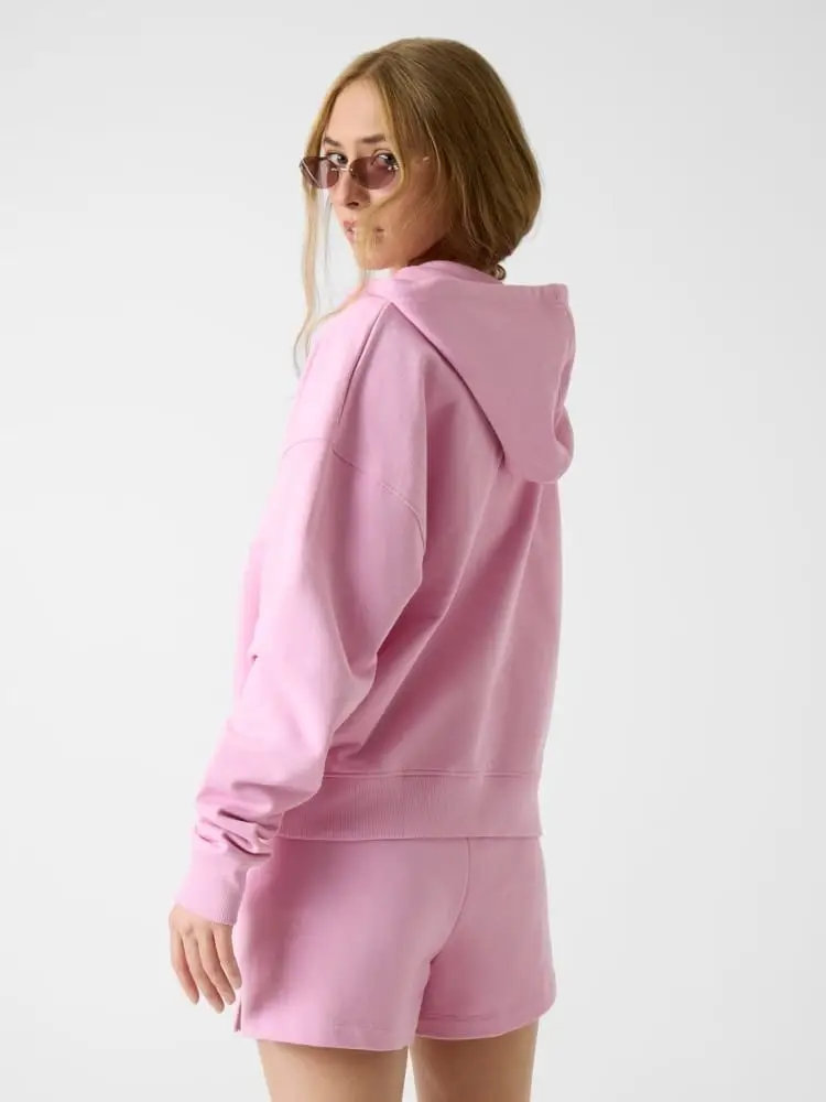 felpa rosa donna mini logo miniatura 2