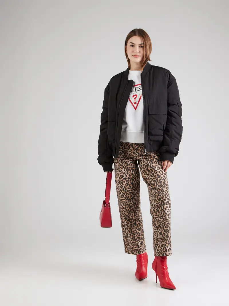 GUESS Felpa rosso / nero / bianco miniatura 3