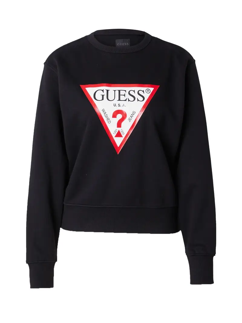GUESS Felpa  rosso / nero / bianco